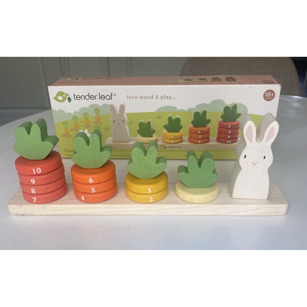 Carrot Count Stacker Wooden Ring Set - STEM Learning Math Number Learning